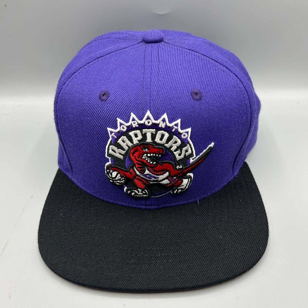 Toronto Raptors Hat Men Purple Black Embroidered Mitchell & Ness Snap Back Cap